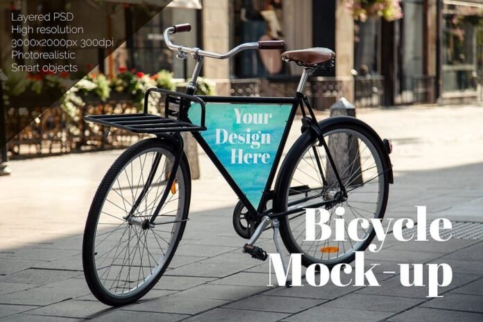 Download 15+ Best Free Bicycle Mockup PSD Templates - Mockup Den