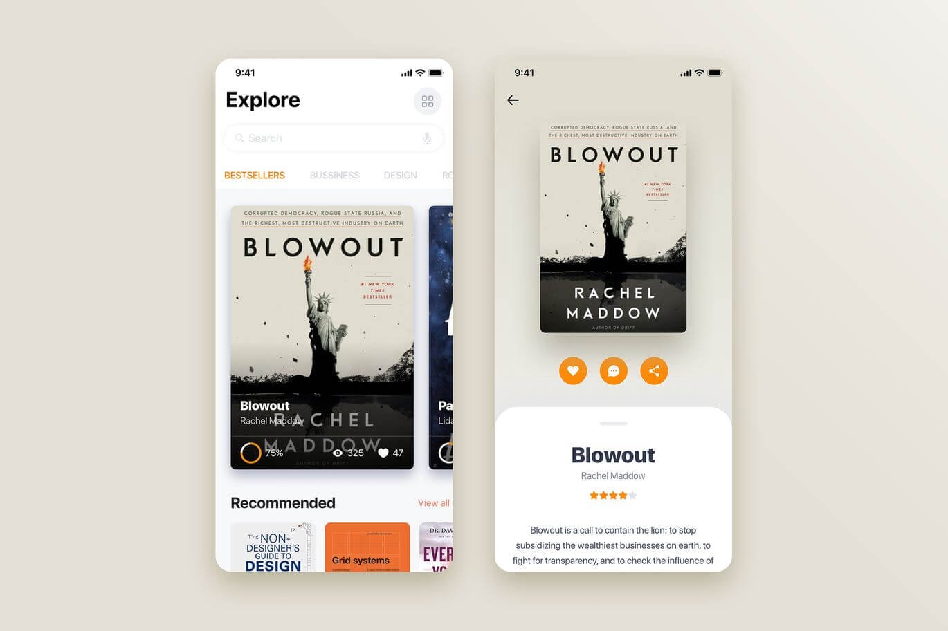 Book Store mobile app concept