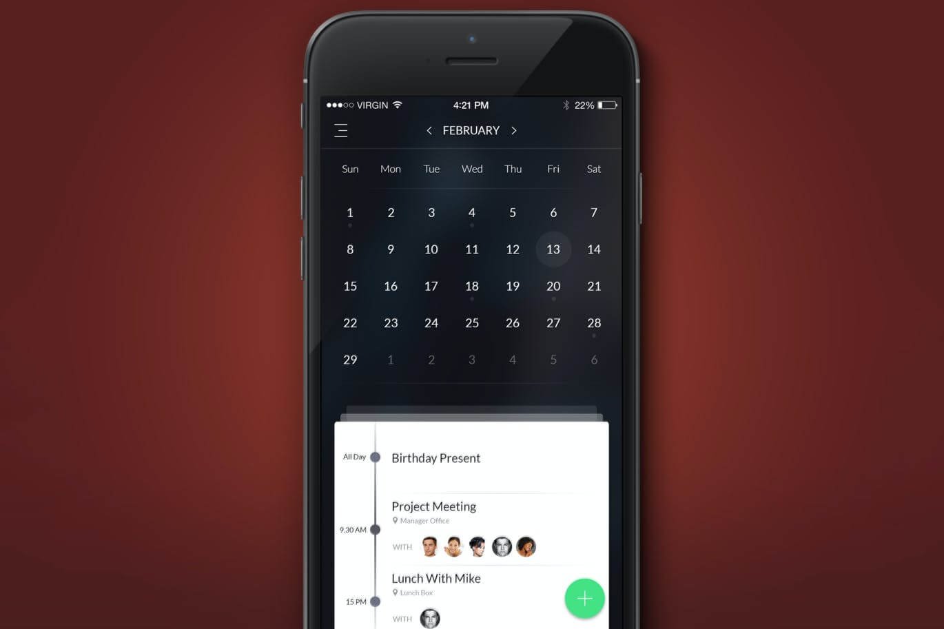 Calendar App Screen