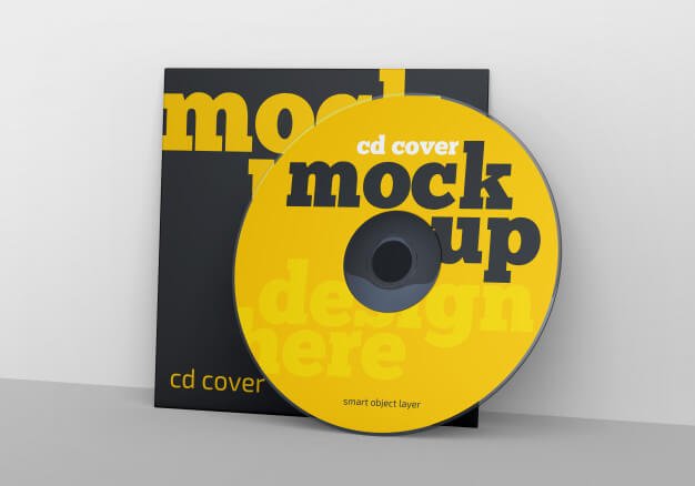 Cd dvd cover mockup Premium Psd (2)