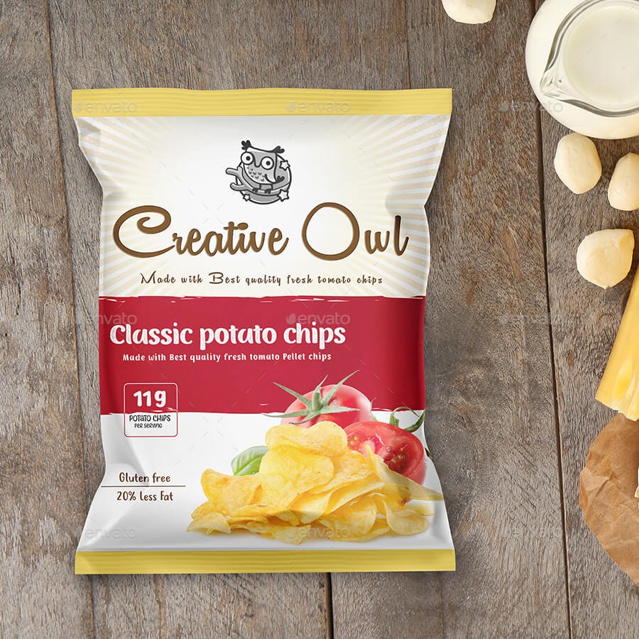 Chips, Snack and Pouch Packet Mockup