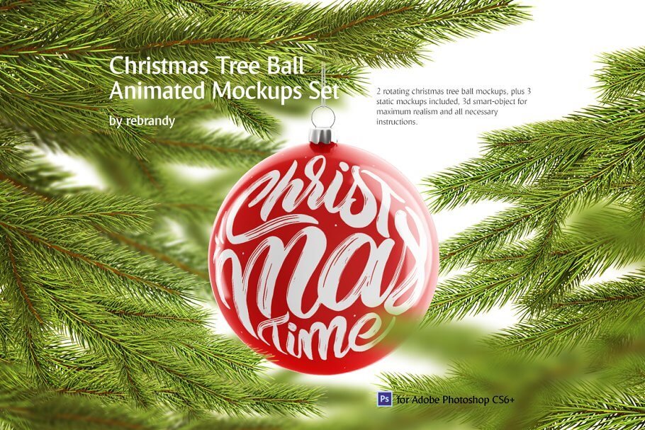 Christmas Ball Animated Mockups Set