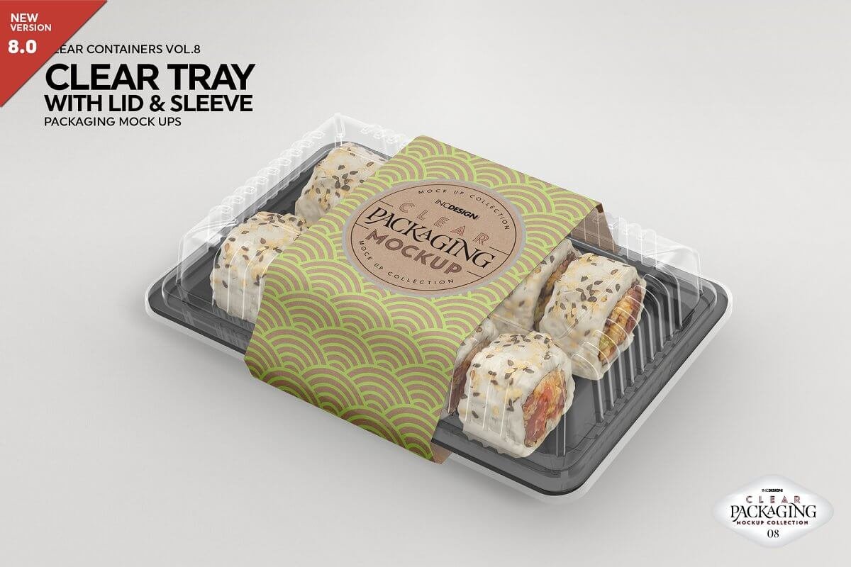 Clear Tray with Lid Packaging Mockup