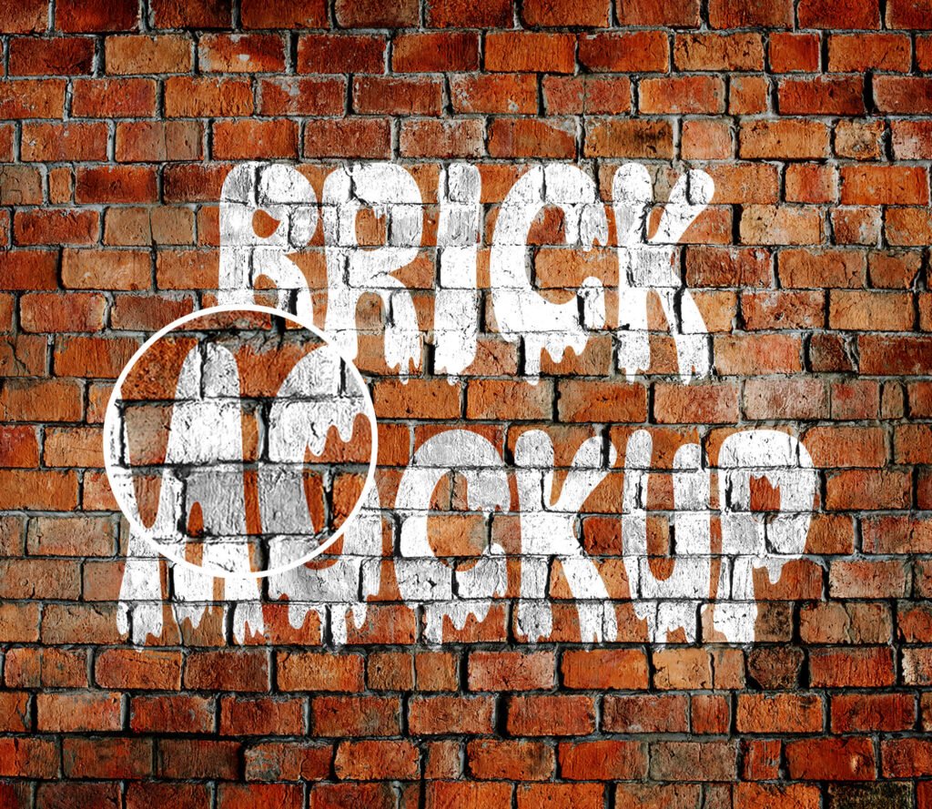 Close Up Of a Free Brick Mockup PSD Template