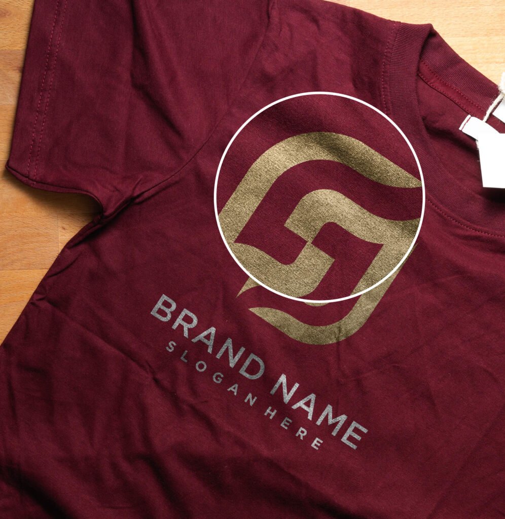 Close Up Of a Free T Shirt Logo Mockup PSD Template