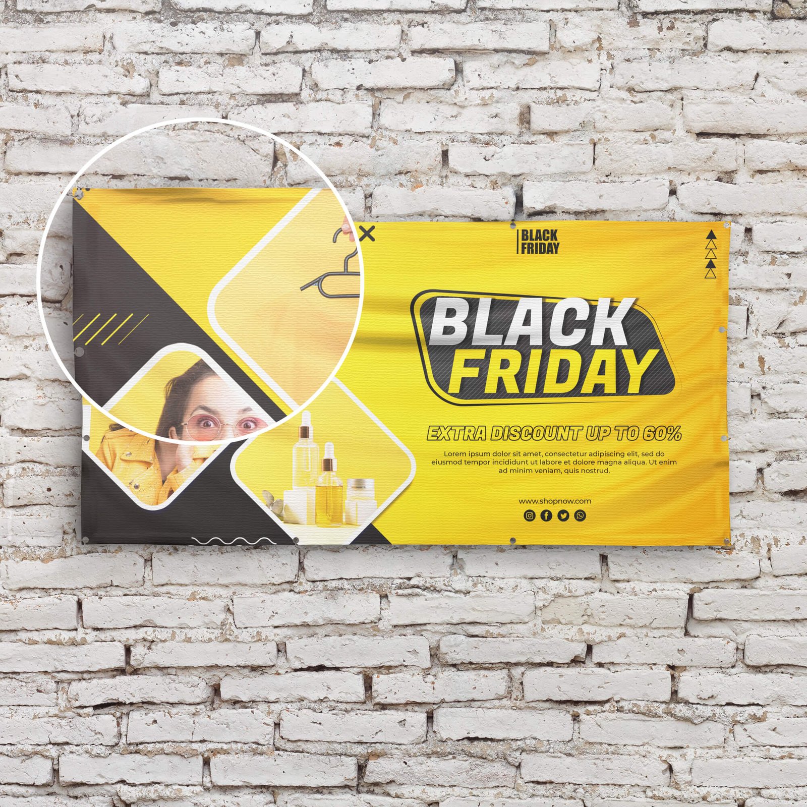 Free Vinyl Banner Mockup PSD Template - Mockup Den Regarding Vinyl Banner Design Templates