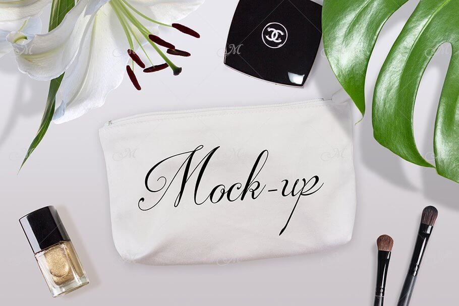 Download 17+ Beautiful Makeup Bag Mockup PSD Templates |FREE Editable