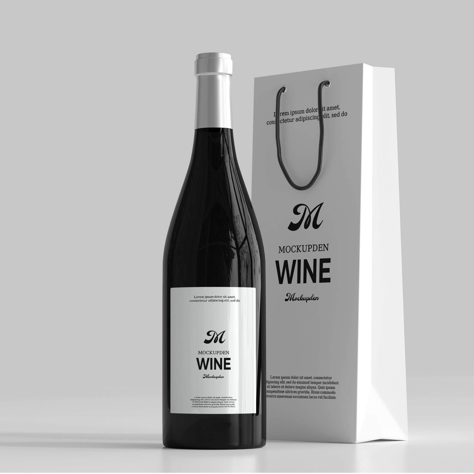 Design Free Wine Bag Mockup PSD Template