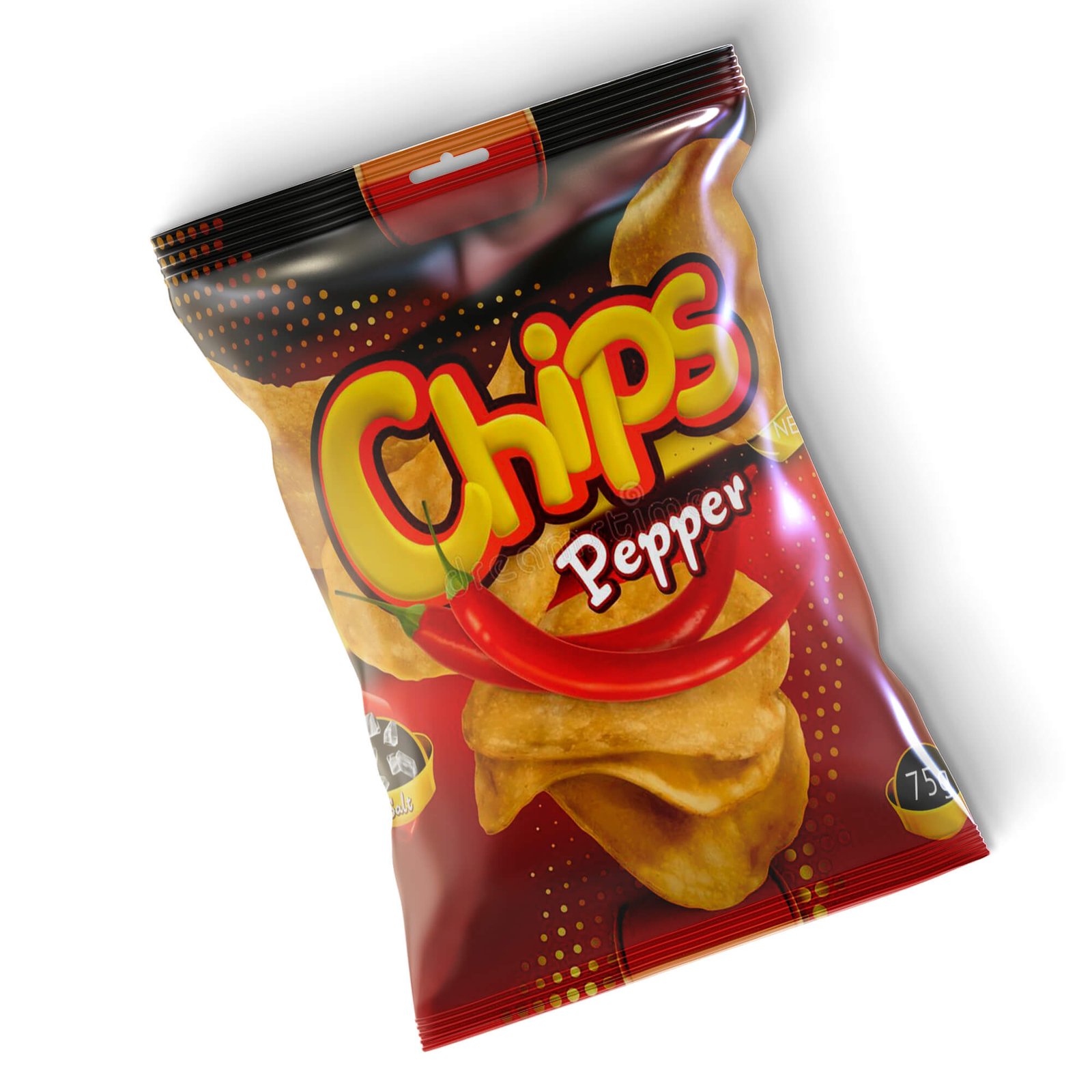 Design Free Chips Bag Mockup PSD Template
