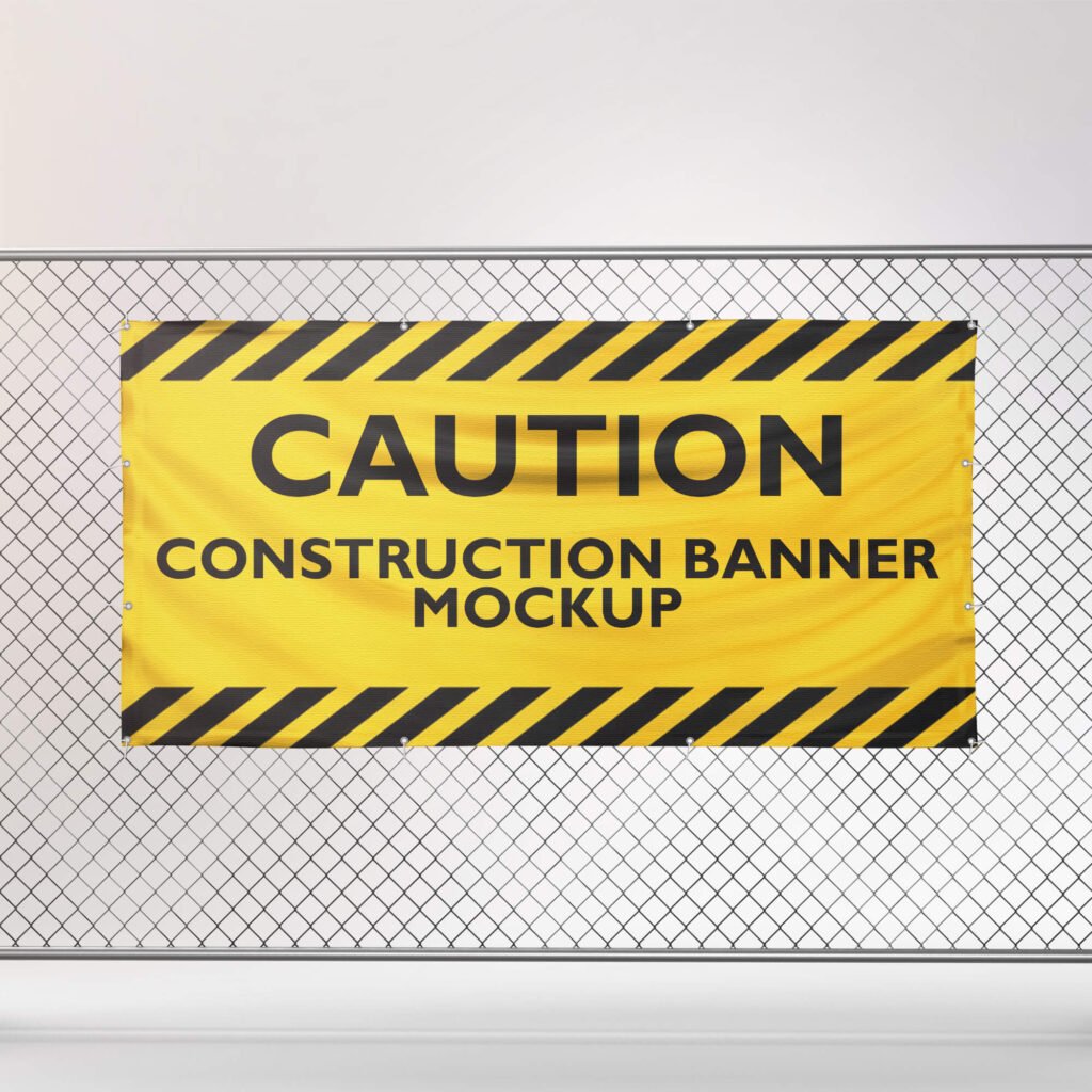 Free Construction Banner Mockup PSD Template - Mockup Den
