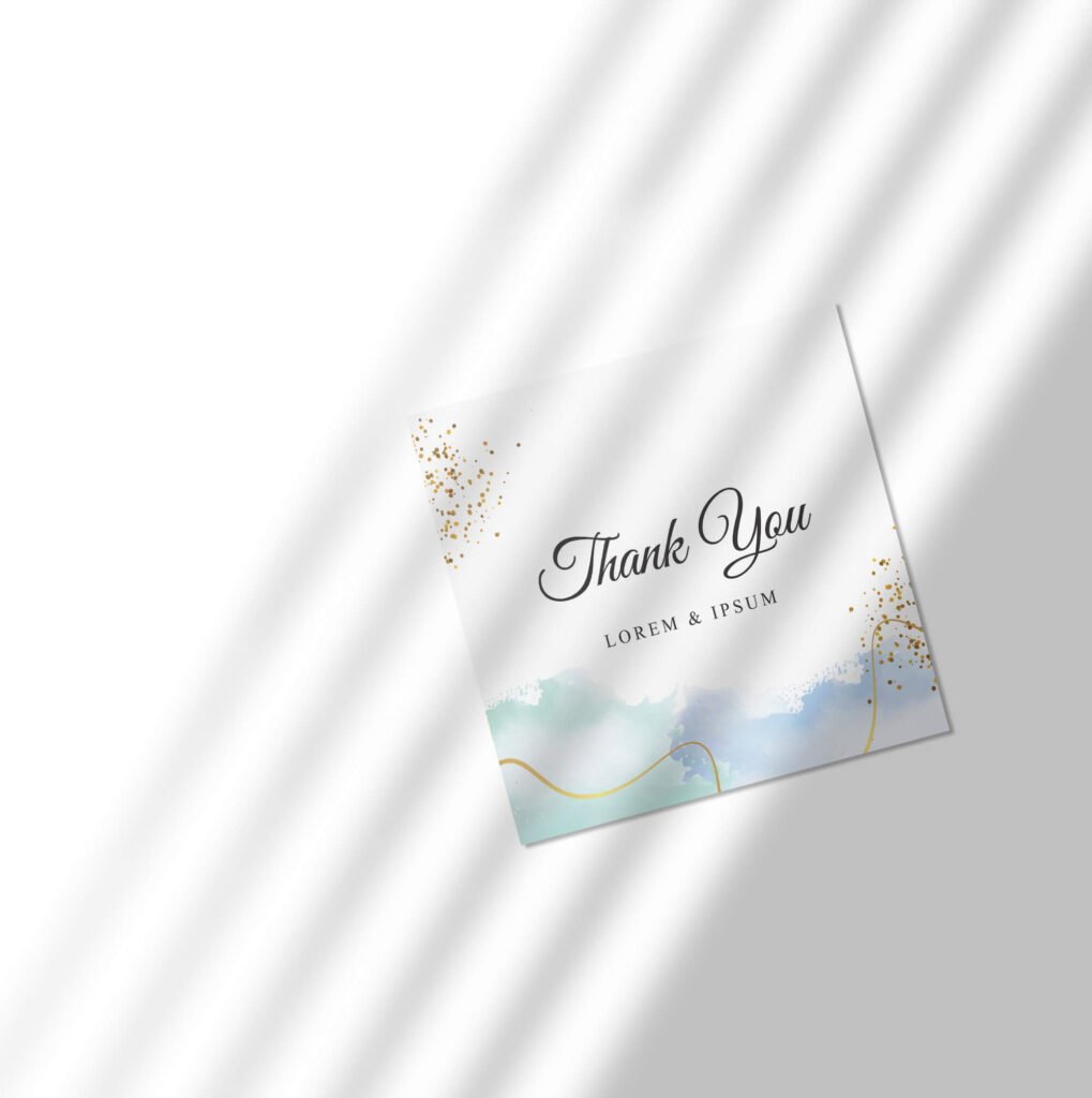 Design Free Thank You Card Mockup PSD Template