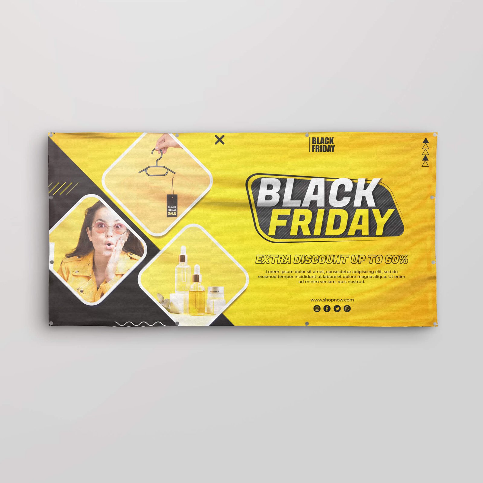 Design Free Vinyl Banner Mockup PSD Template