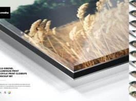 Dibond & Acrylic Closeups Mockup Set