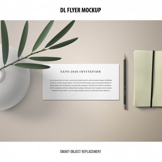 Dl flyer mockup Free Psd