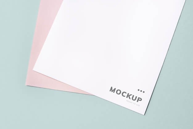 Document mockup on a plain background Free Psd