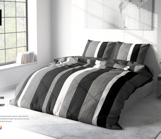 Double Bed Bedding Mockup Set (1)