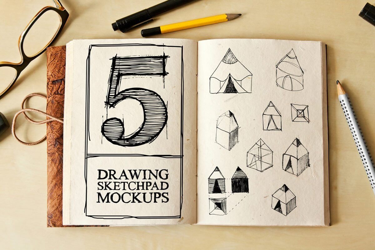 Drawing Sketch Pad Mock-ups