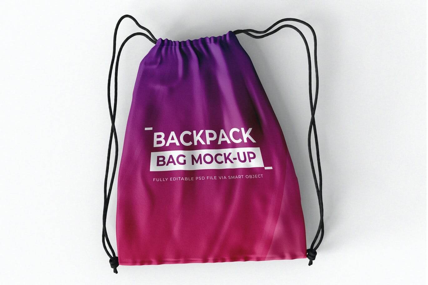 Drawstring Back Bag Mockup