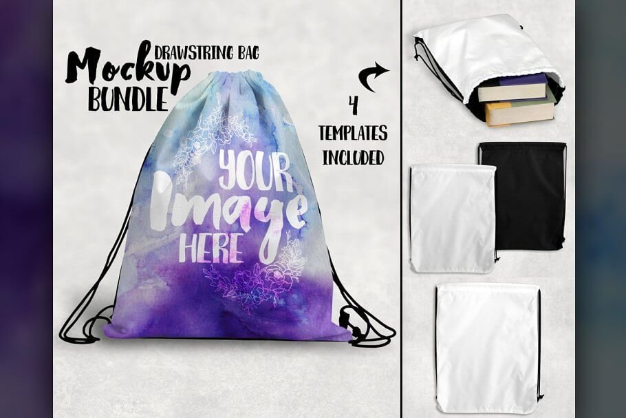 Drawstring Bag Mockup (2)