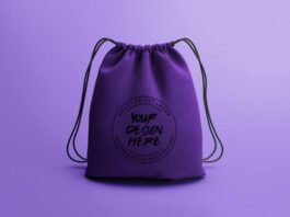 Drawstring bag mockup template Premium Psd (2)