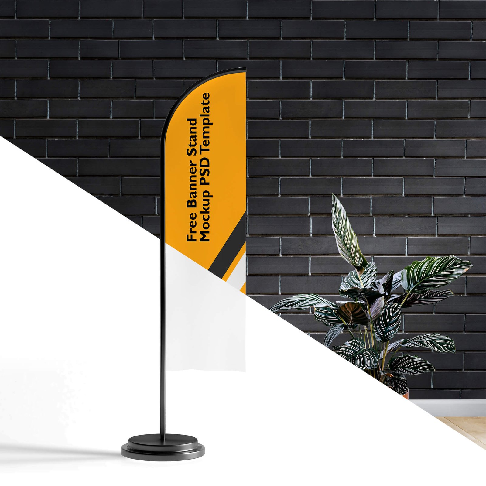 Editable Free Banner Stand Mockup PSD Template