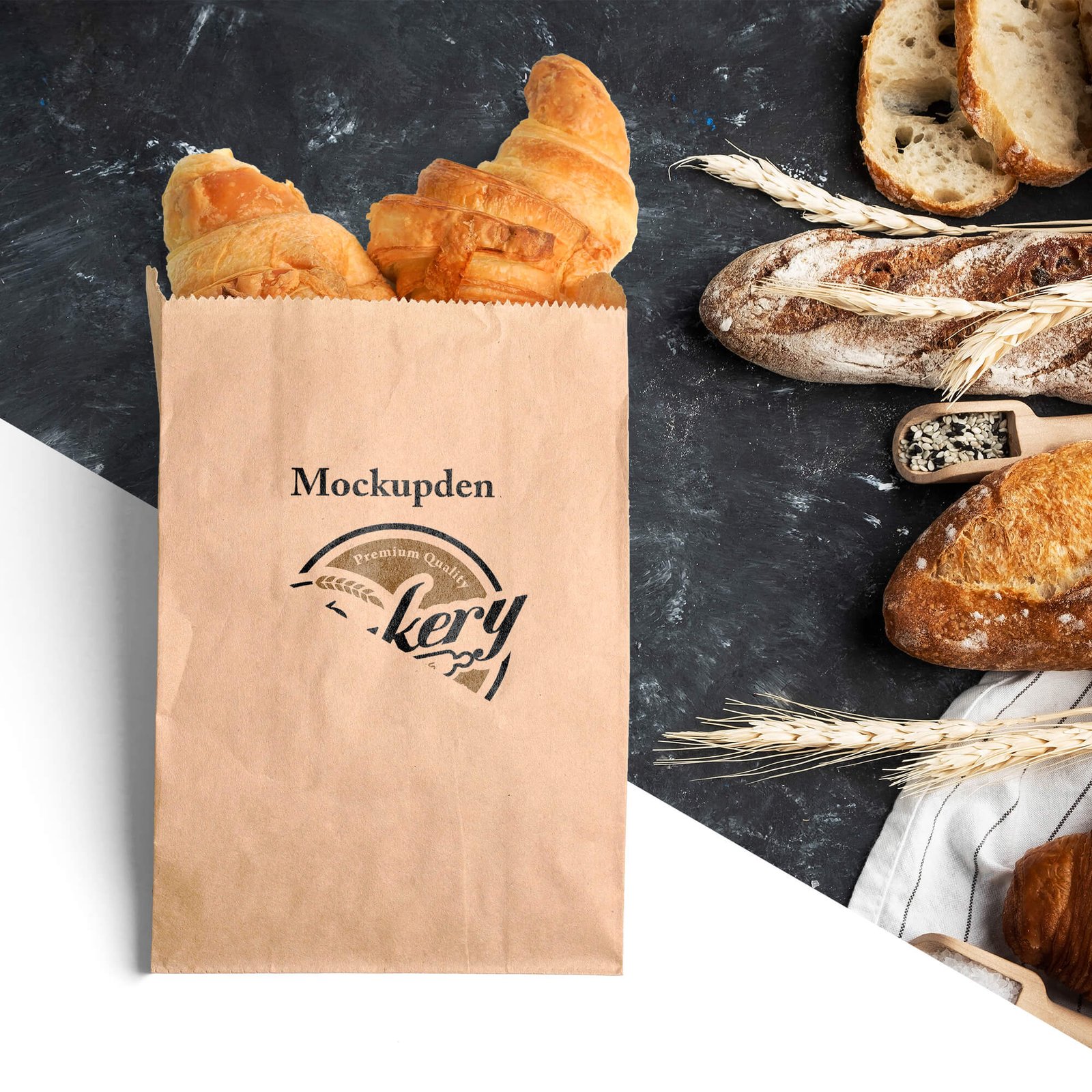 Editable Free Bread Bag Mockup PSD Template