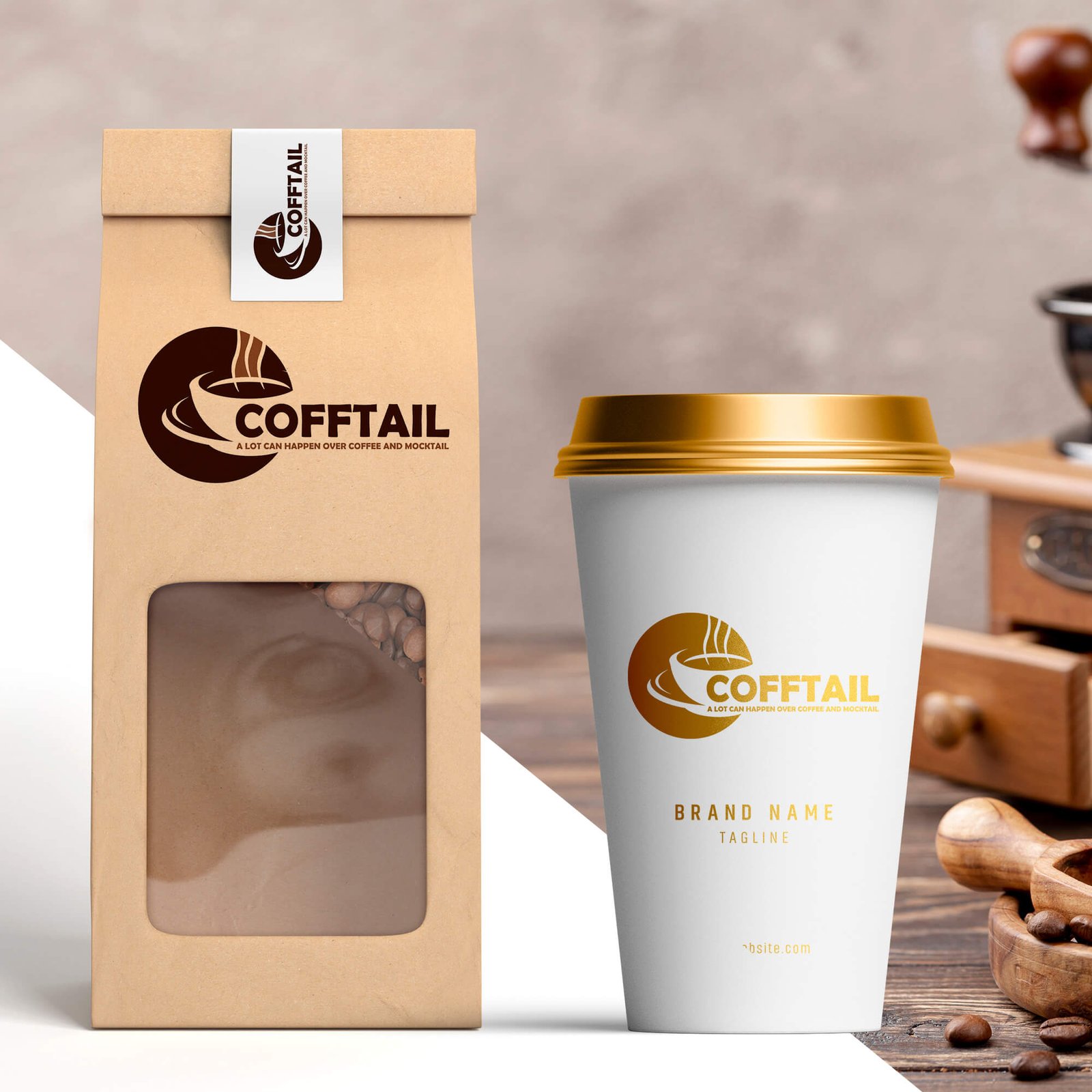 Download Free Coffee Branding Mockup Psd Template Mockup Den