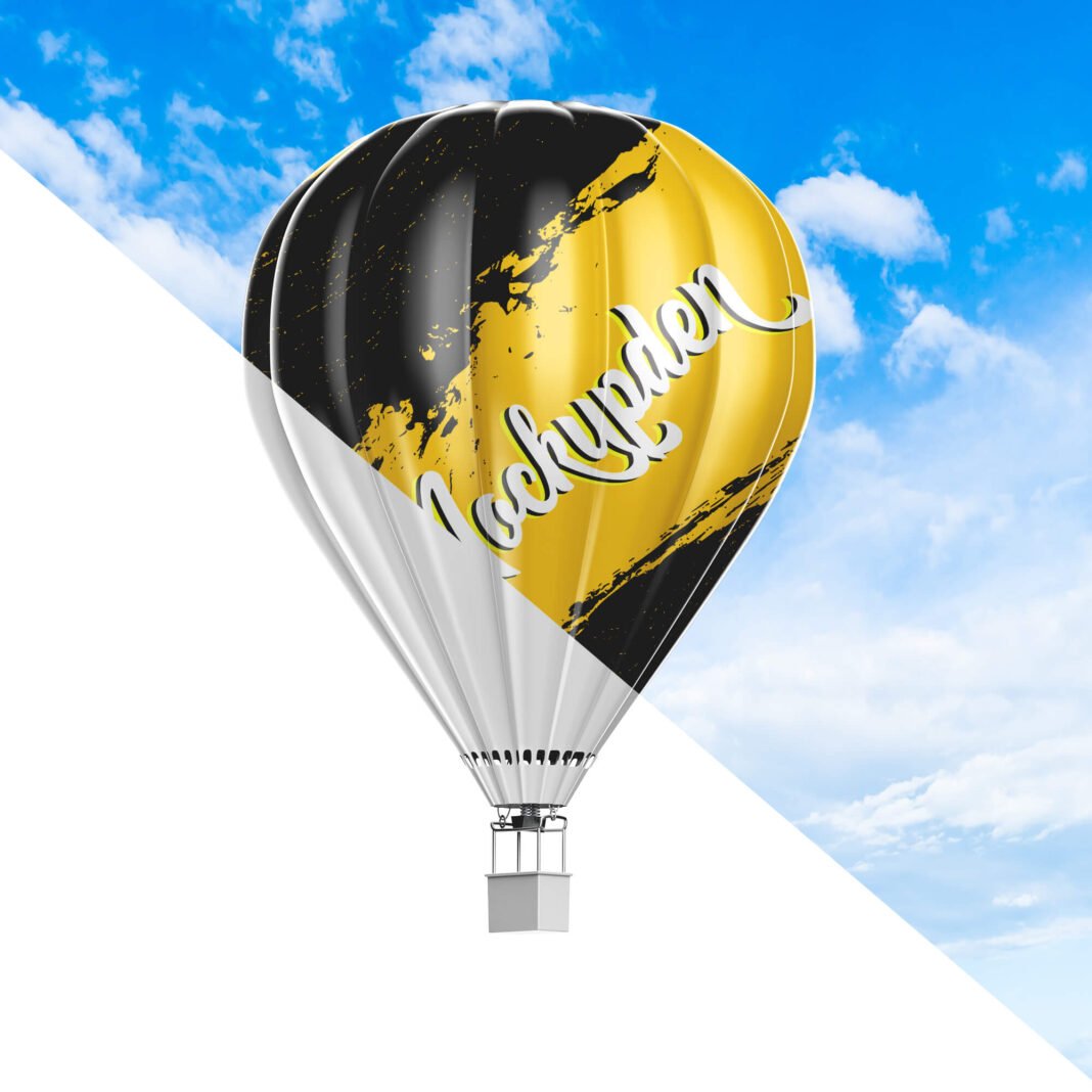 Download Free Hot Air Balloon Mockup PSD Template - Mockup Den