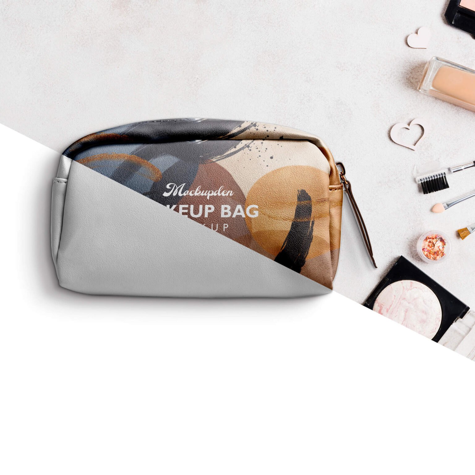 Download Free Makeup Bag Mockup PSD Template - Mockup Den