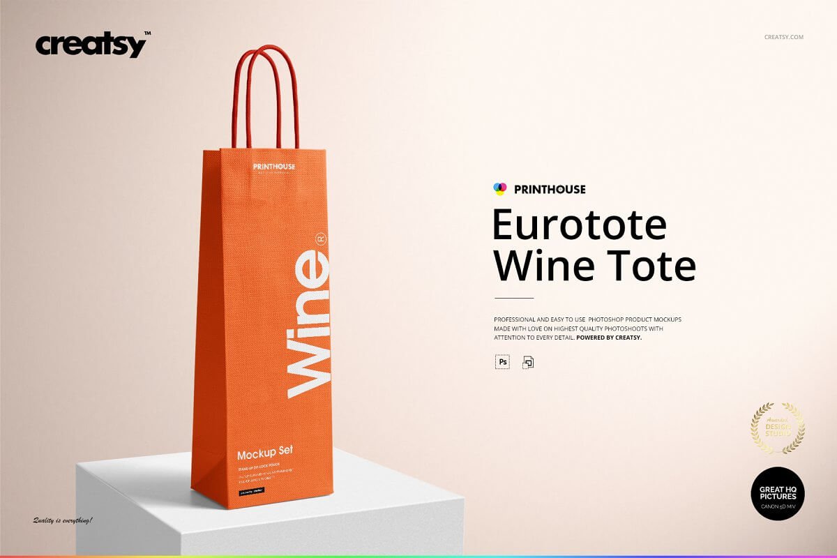 Eurotote Wine Tote Bag Mockup Set
