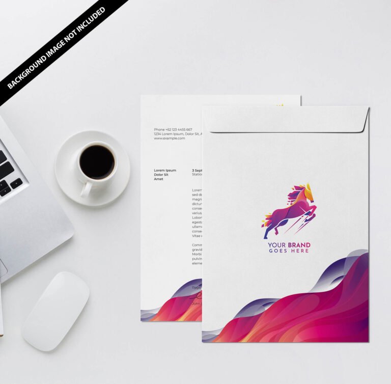 Free A4 Envelope Mockup PSD Template