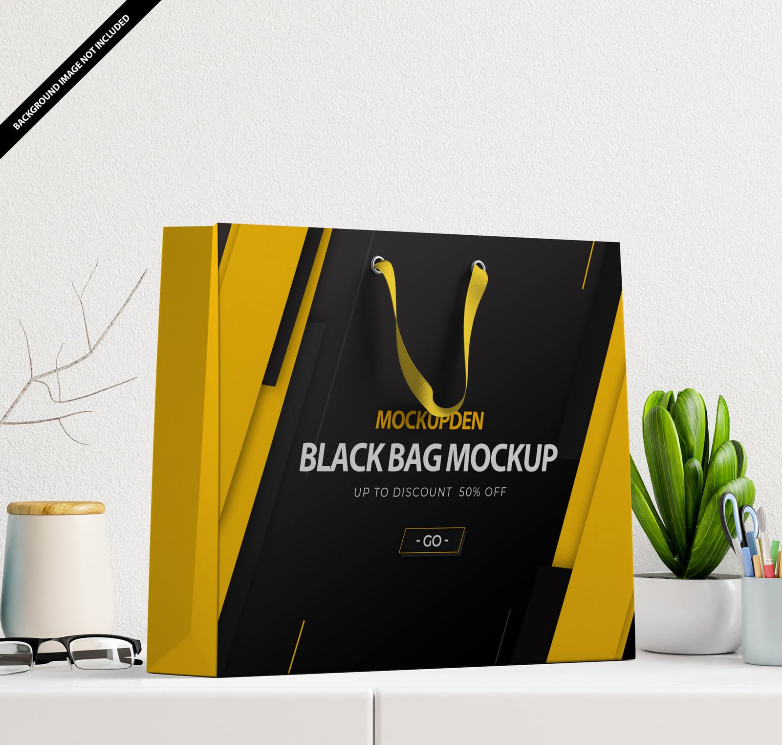Free Black Bag Mockup PSD Template