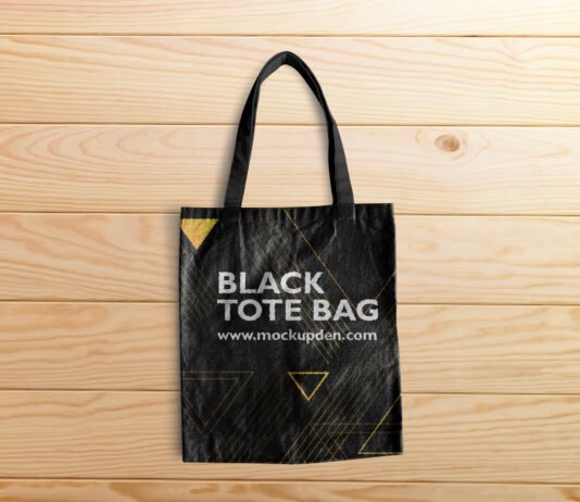 Free Black Tote Bag Mockup PSD Template