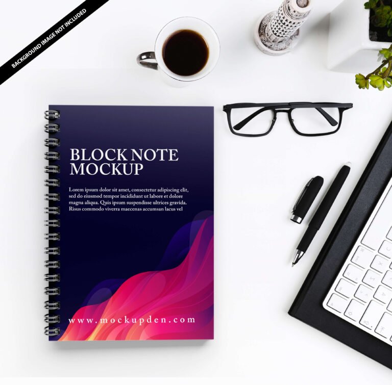 Free Block Note Mockup PSD Template