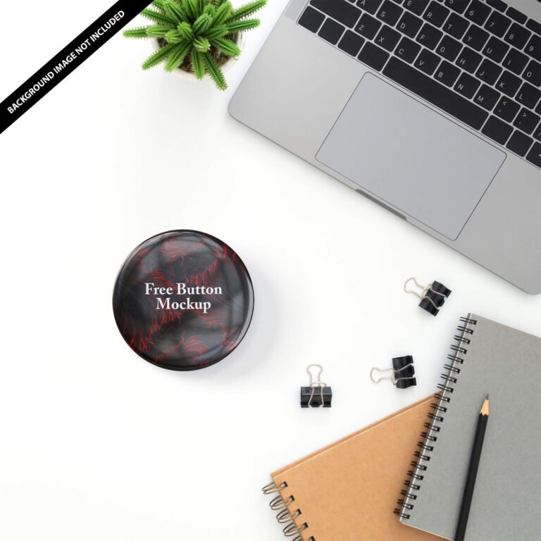 Free Button Mockup PSD Template