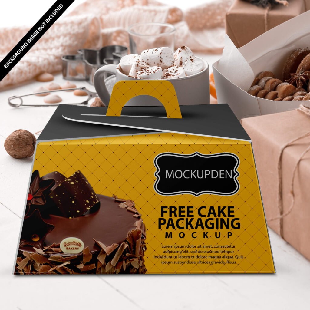 Download Free Cake Packaging Mockup PSD Template - Mockup Den