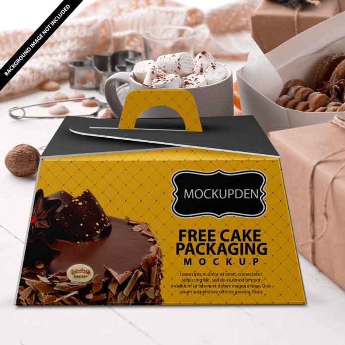 Free Cake Packaging Mockup PSD Template - Mockup Den