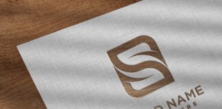 Free Cardboard Cutout Logo Mockup PSD Template