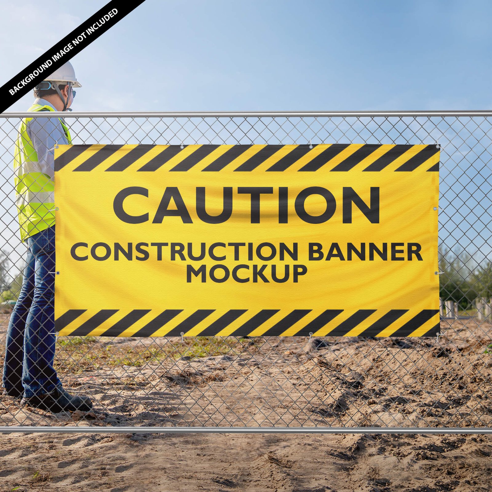 Download Free Construction Banner Mockup Psd Template Mockup Den