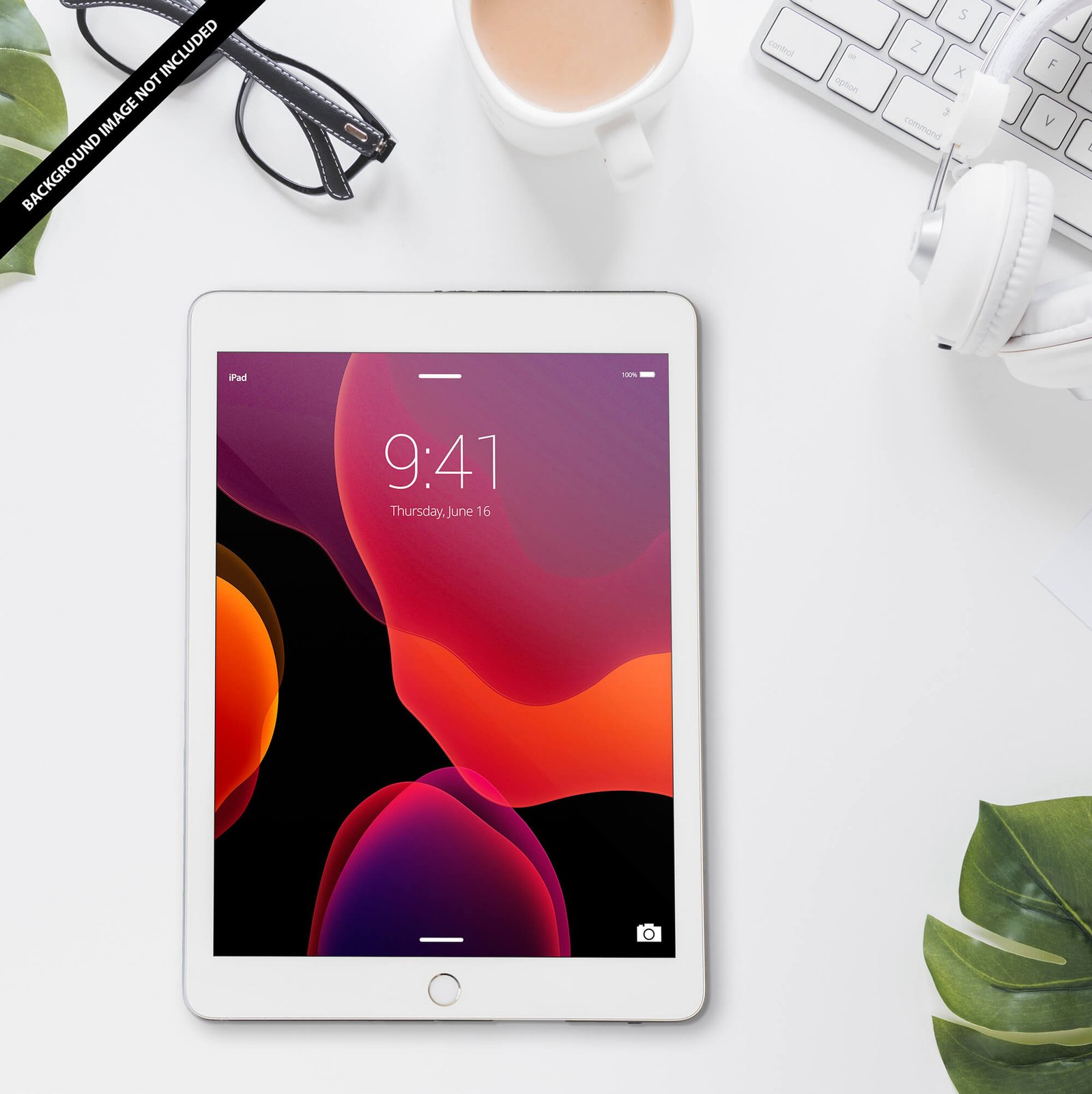 Free Flat iPad Mockup PSD Template