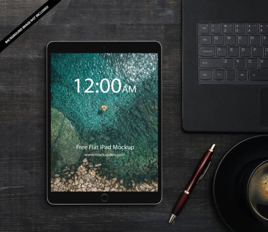 Free Flat iPad Mockup PSD template