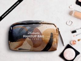 Free Makeup Bag Mockup PSD Template