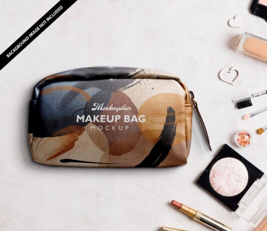 Free Makeup Bag Mockup PSD Template