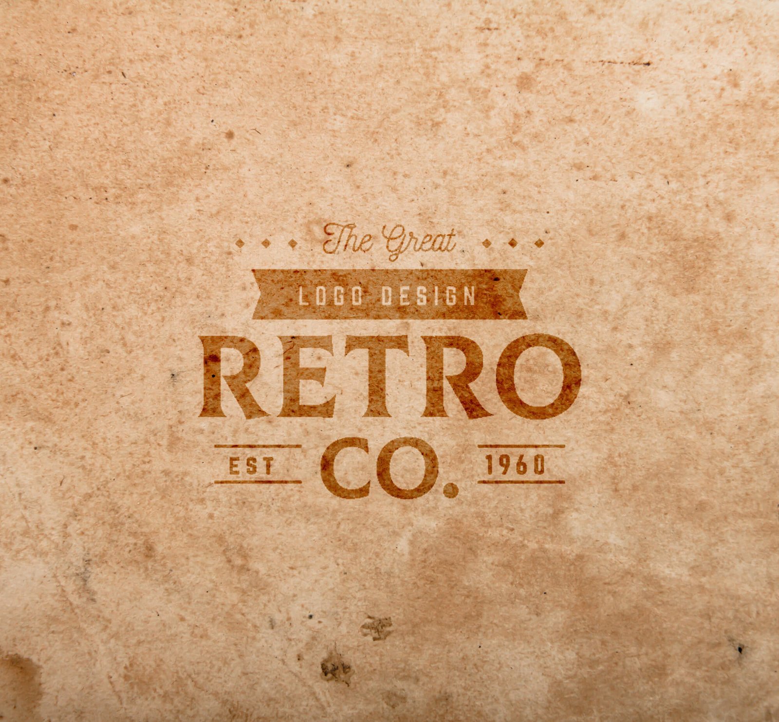 Free Retro Logo Mockup PSD Template