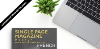 Free Single Page Magazine Mockup PSD Template