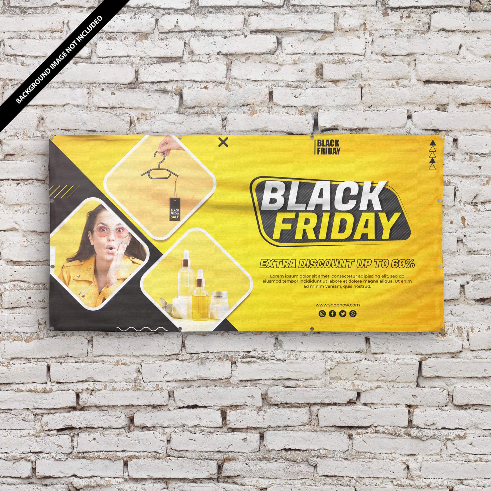 Download Free Vinyl Banner Mockup Psd Template Mockup Den