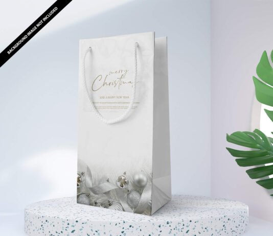 Free White Paper Bag Mockup PSD Template