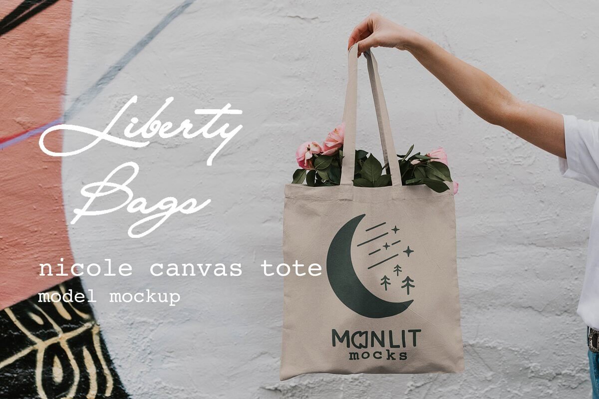 Liberty Fabric Bags Canvas Tote Mockup