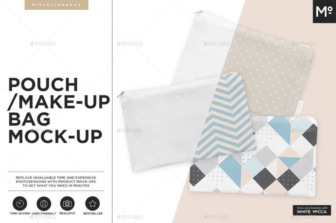 17+ Beautiful Makeup Bag Mockup PSD Templates FREE Editable