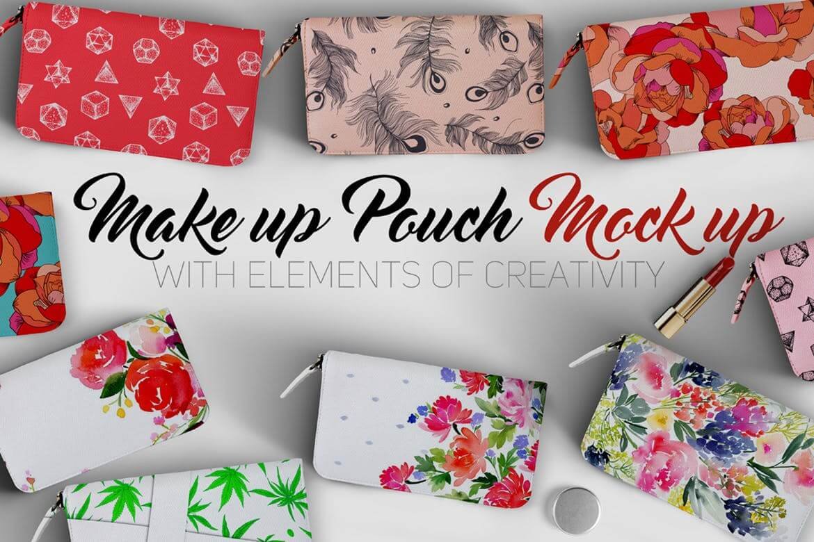 Download 17+ Beautiful Makeup Bag Mockup PSD Templates |FREE Editable